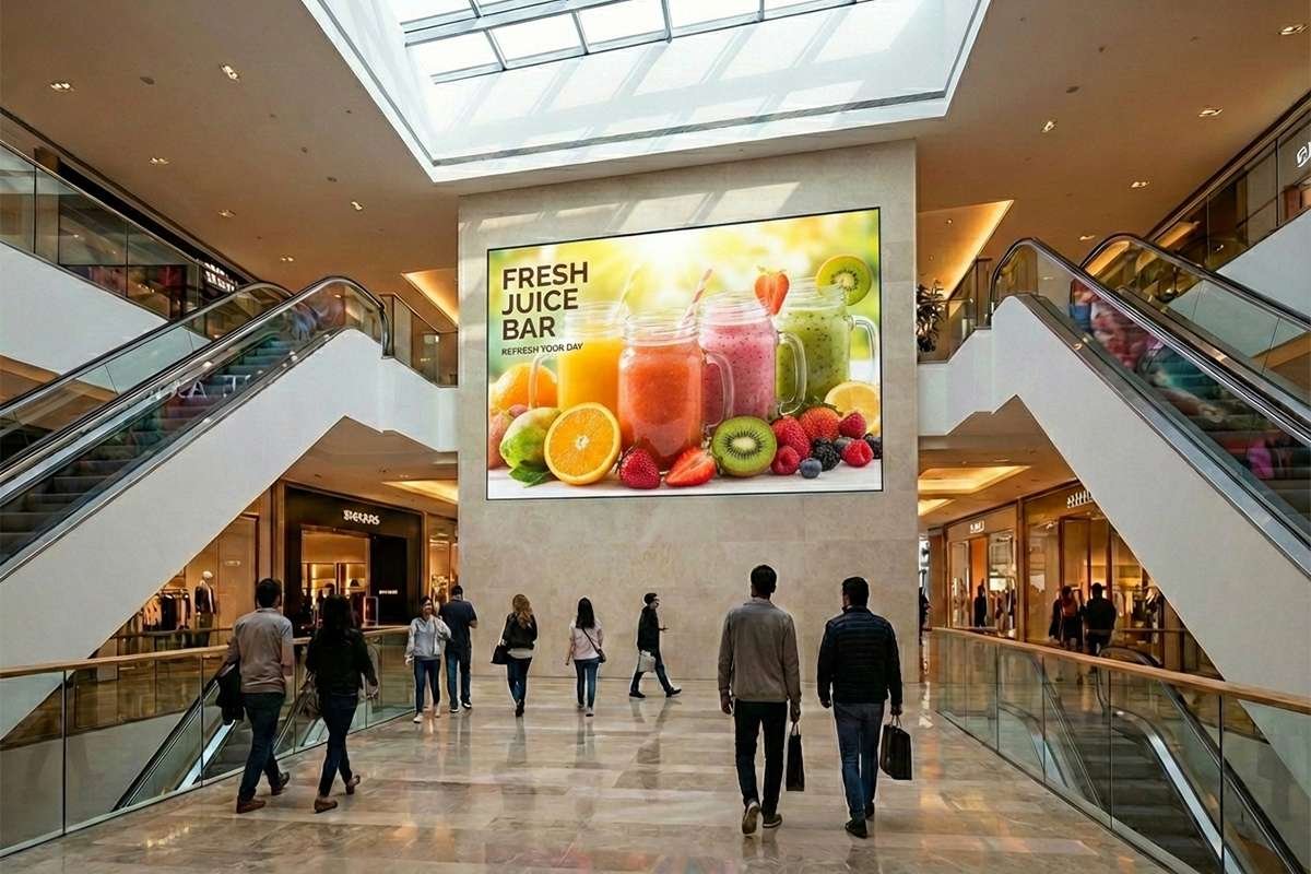COB Indoor LED video wall in retail showroom
